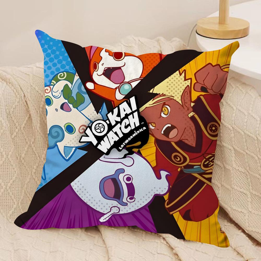 YYokai WWatch Cushion Cover Soft Plush Fabric DoubleSided Printed Cushion Covers for All Seasons Home Decor