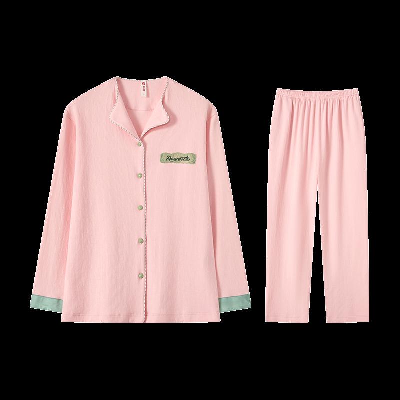 Fenteng Women's Cotton Blend Long Sleeve Pajama Set