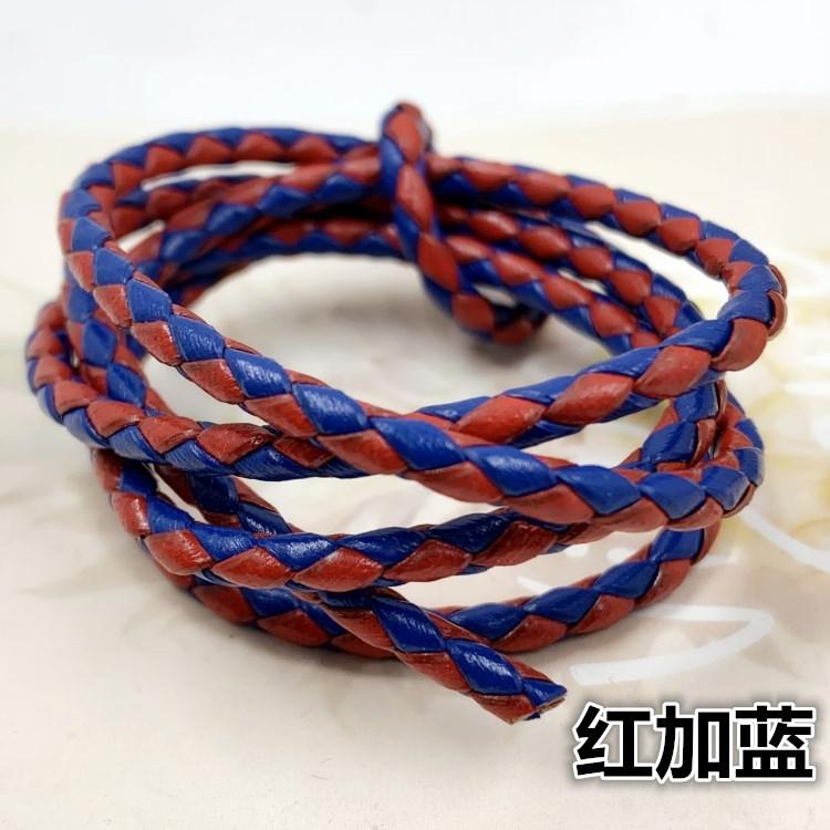 

Diy Jewelry Two-Color Woven 3Mm Cowhide Rope First Layer Round Leather Rope Bracelet Necklace Material 3mm 1.0m