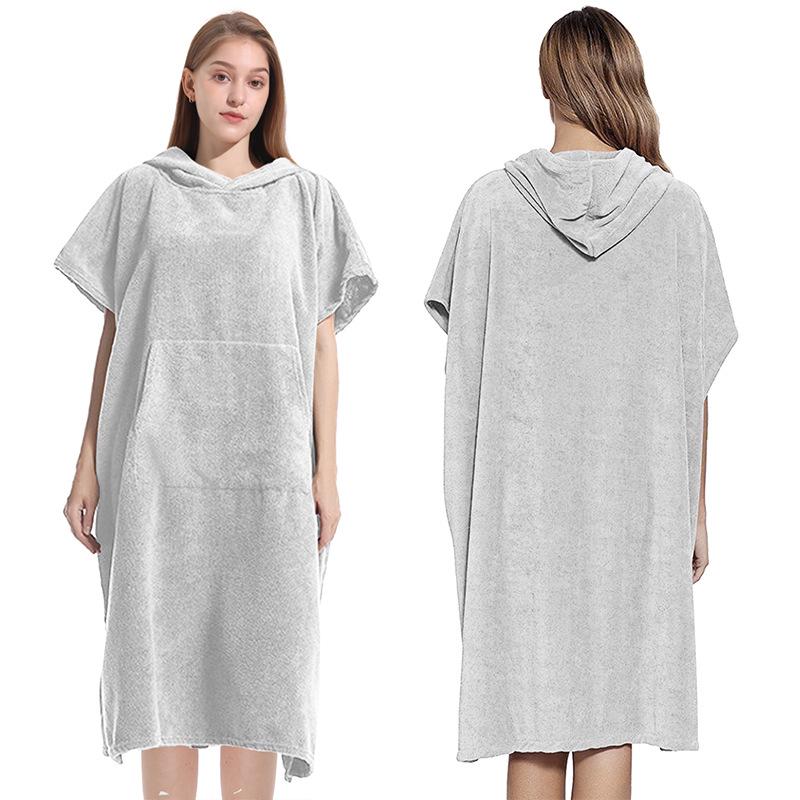 Microfiber Hooded Poncho Towel - Quick-Dry Changing Robe for Swimming, Surfing, and Beach for Men & Women