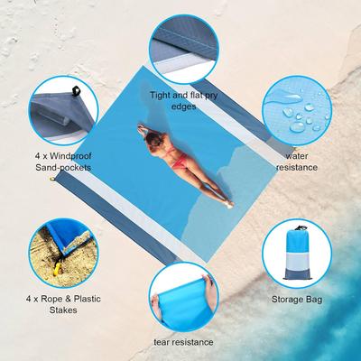 Beach Blanket Sandproof 200 X 210cm Waterproof Beach Mat Lightweight Picnic Blanket for Travel Hiking Sports Camping Sand Free
