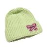 Lace Edge Bow Beanies Hat Solid Color Winter  Knitted Cap Sweet Bow Knitted Pullover Hat  Outdoor