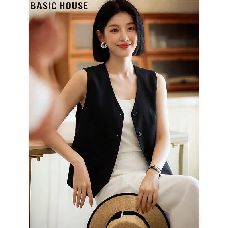 Basic House Women s Tencel Blend Suit Vest XL