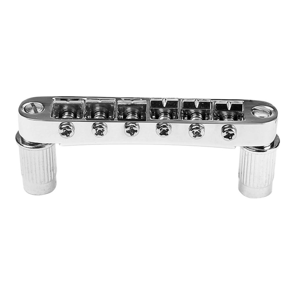 

Adjustable Metal Guitar Bridge Chrome Finish Tune O Matic Style Bridge Replacement for Jazz Guitar Accessories