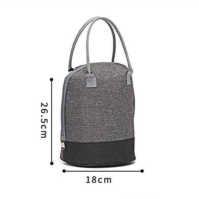 New Large Capacity Cylinder Lunch Bag Women Thermal Insulated Lunch Box Tote Cooler Handbag Men Portable Waterproof Bento Pouch