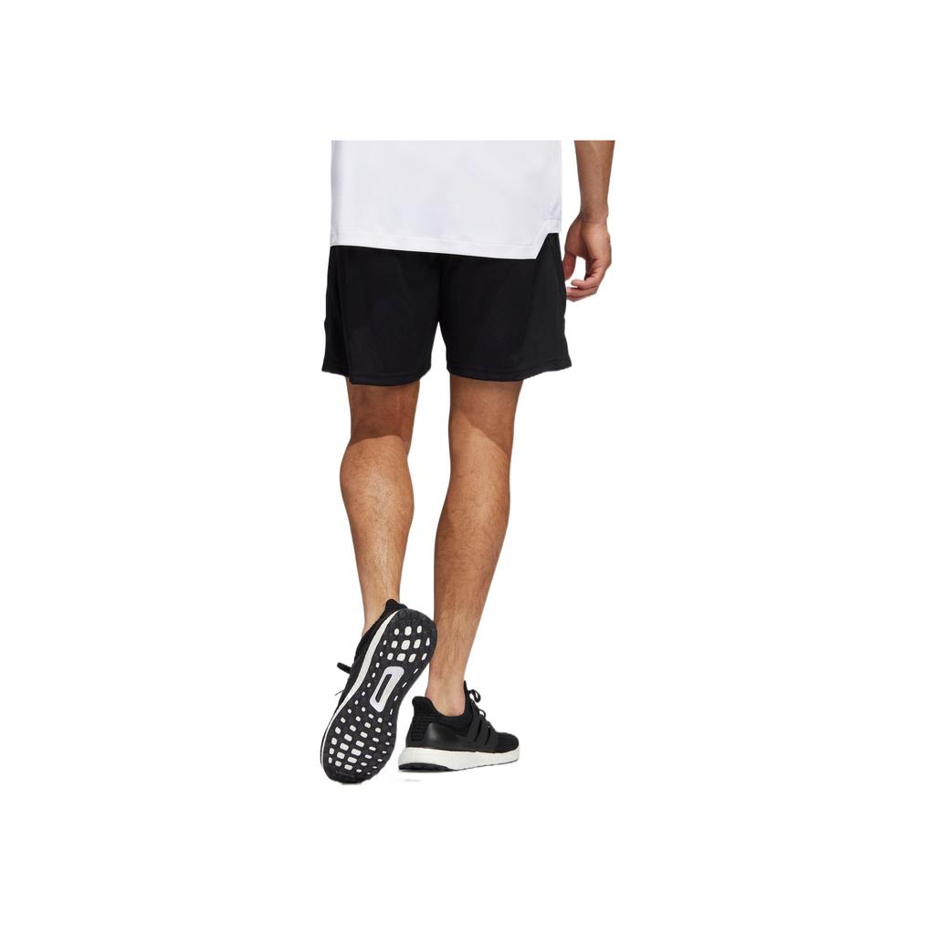 Adidas Logo Print Elastic Waist Straight Leg Sports Shorts Men Shorts Black HL3923