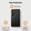 High End Carbon Fiber Pattern Magnetic Phone Cases For Samsung Galaxy S26 S25 S24 Ultra Plus Wireless Charging Shockproof Cover