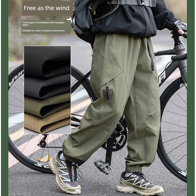 Soft Shell Tactical Pants Men's 2025 American Outdoor Casual Pants Ankle-tied Straight Mountaineering Logging Overalls Men's Paratroopers