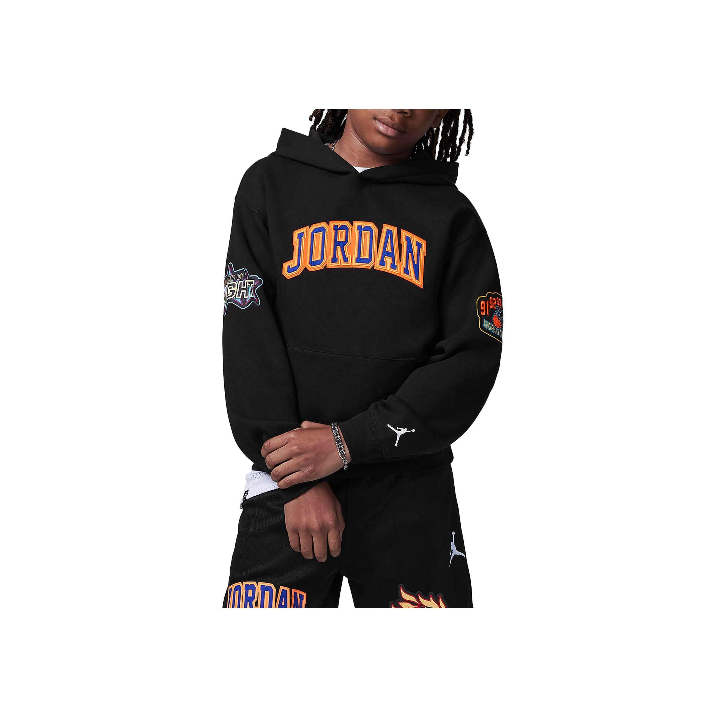 

Худи пуловер вязаный с принтом букв Jordan Patch Pack для детей, черный FV3259-010 S