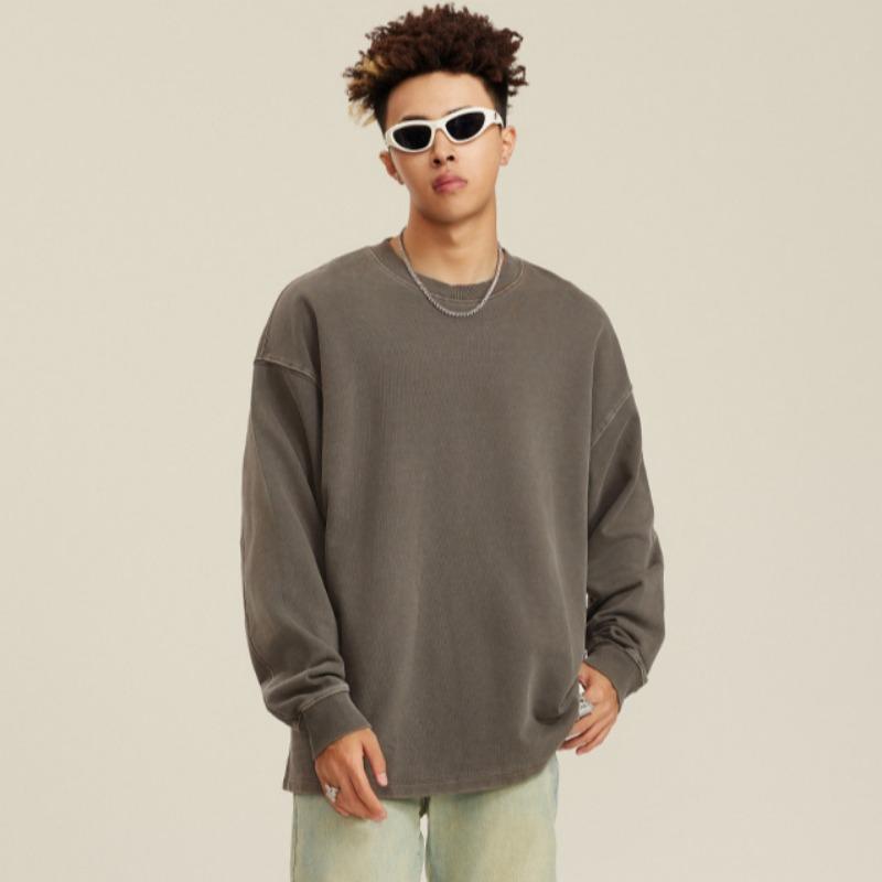 Frühling und Herbst Neue Herren Amerikanischen Stil Retro Lose Split Langarm Sweatshirt