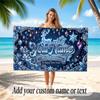 Christmas Theme Quick Dry Beach Towel Custom Name Text Print Large Sand Resistant Towel Beach Vacation