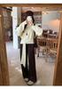 Light High-Waisted V-Neck Knit Sweater with Tie-Up for Women - Autumn/Winter Loose Slimming Trendy Top
