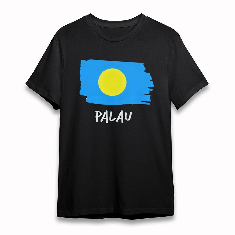 

Men s Cotton Classic T-Shirt Palau Ocean Blue Sun Tee Oversize Short Tee Black 2XL