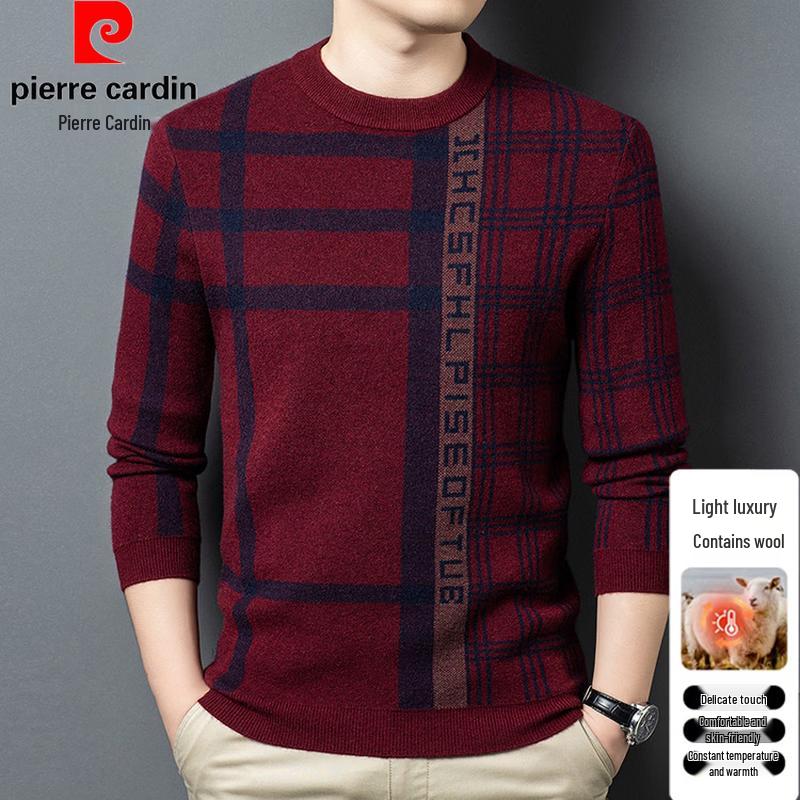 Pierre Cardin Men's Round Neck Wool Blend Sweater
