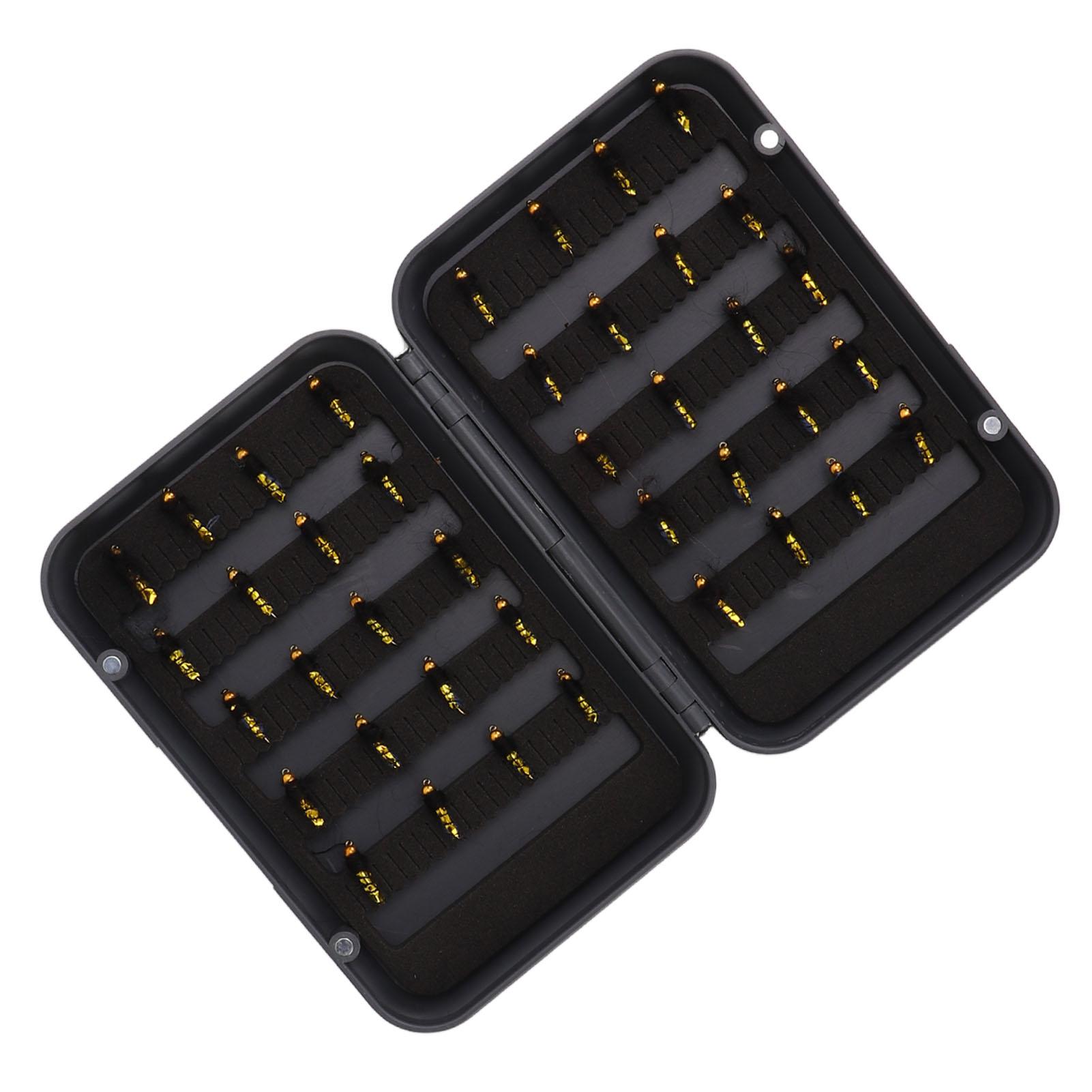 40 Pcs Fly Fishing Lure Kit Lifelike Bright Color Hand Woven Professional Fly Fishing Baits with Waterproof Tackle Box