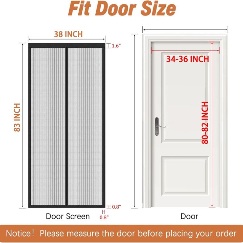 2026 Upgraded Magnetic Screen Door Mesh - Heavy Duty Magic Door Screen Closure with Magnets for Sliding, Patio, French Kid and Pet Friendly