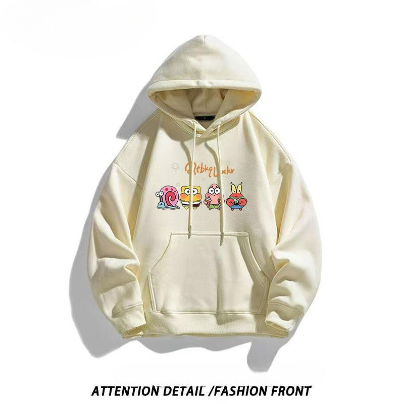 2025 Cartoon SpongeBob SquarePants Printed Men's and Women's Same Style Autumn/Winter Student High Quality Coat Top