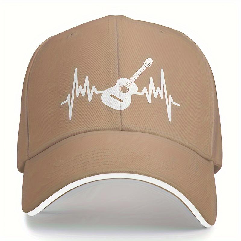 Guitar Heartbeat Musician Baseball Cap Unisex Polyester Casual Outdoor Sports Adjustable Hat
