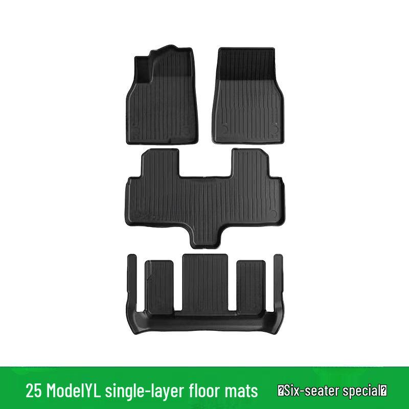 Tesla Model Y 25-Piece TPE Mat Set: Foot Pads, Backrest, Trunk, Front & Rear Storage Mats