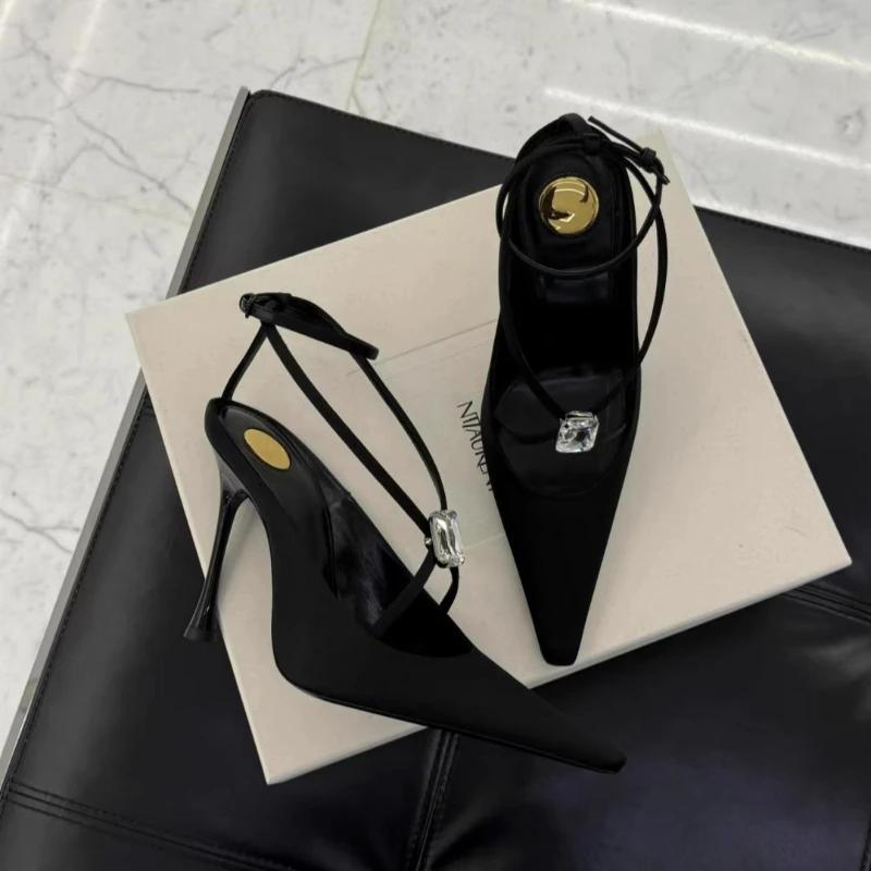 Crystal Pointed Toe High Heels Shoes Women Sandals Designer Sexy Party Shoes Summer 2025 New Brand Dress Mujer Pumps Woman Shoes