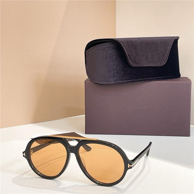 Retro Double Bridge Tortoiseshell Sunglasses - Unisex UV400, Tea-Tinted High-Definition Nylon Lenses
