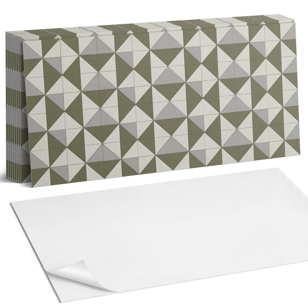 Ścienne Kafelki Pcv Samoprzylepne Wzór Geometrycznych Trójkątów 10X40X20 Cm