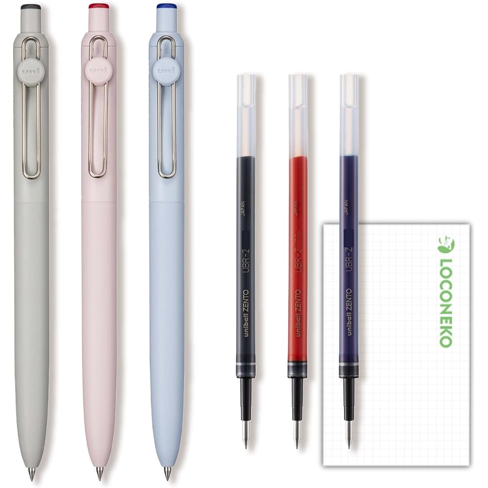 Mitsubishi Pencil Water-based Ball Pen Uniball Zento Zento Basic Model UBN-ZS/UBR-Z [Black/Red/Bl...