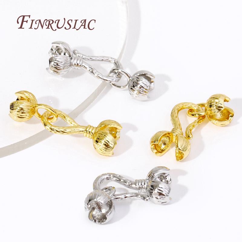 18K Gold Plated End Hook Connectors Fittings Bracelet Connecting Clasps For Jewelry Making Supplies DIY Necklace Accessories