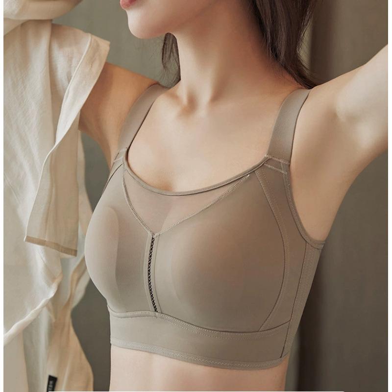 

Бесшовный бюстгальтер с лифтингом больших размеров: Минимизирует грудь, Чашки «заячьи ушки», Защита от просвечивания сосков, Без косточек, Предотвращает обвисание, Боковая поддержка XL (38BCD/36E) коричневый