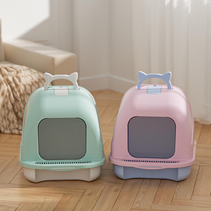 Premium Enclosed Cat Litter Box: Detachable, Oversized, Anti-Splash & Odor-Resistant Cat Bed Toilet