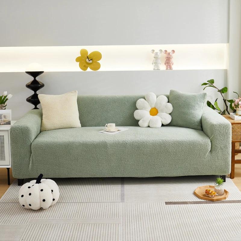 Fashionable Elastic All-around Sofa Cover Modern Minimalist Multicolor Couch Cover Anti Slip Soft Dustproof Plush Sofa Covers