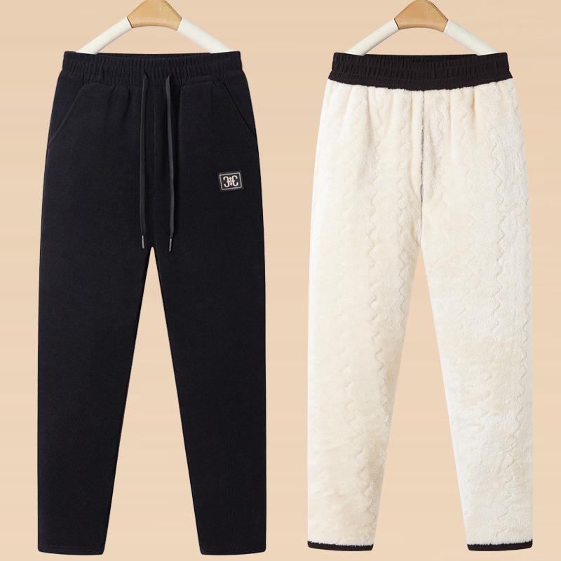 High-Waisted Fleece-Lined Winter Pants for Middle-Aged and Elderly Women