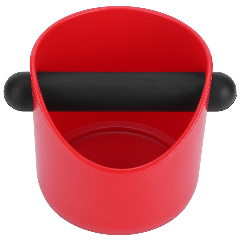 Mini Coffee Grounds Container NonSlip Straight Port Household Grind Bucket Knock Bin Box(Red )