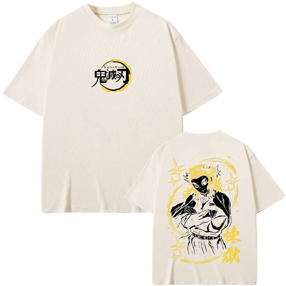 Anime Demon Slayer Rengoku Kyoujuro Grafické Tričko Pánské Dámské Manga Kimetsu No Yaiba Tričko Pánské Nadrozměrná Trička Topy