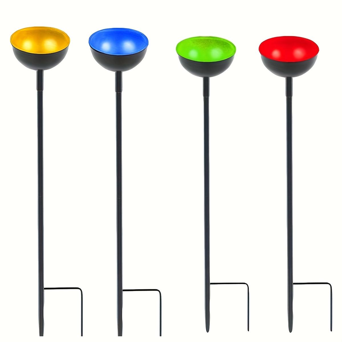 

Металлические садовые колья с яркими чашами, прочная уличная кормушка для бабочек и пчел, привлекает опылителей, декор для сада или двора, станция для поения пчел