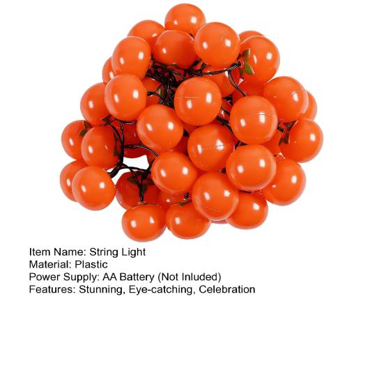 Persimmons String Light Waterproof Battery Operated Artificial Fruit Lights for Outdoor Garden Christmas Tree Decor