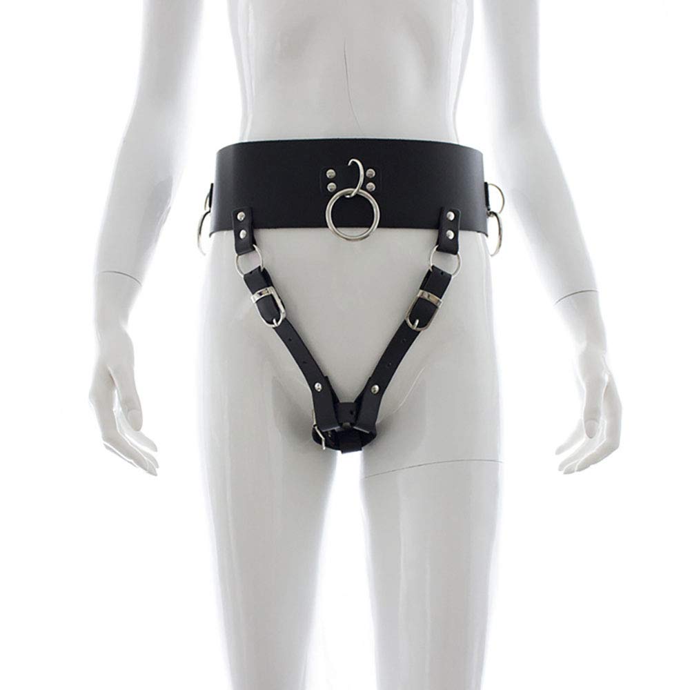 Warmtrees SM Chastity Belt for Vibrator Penis Vibrator Dildo Vibrator Restraint PU Leather Waist Belt Harness Penis SM Guaranteed Vibrator Beginner