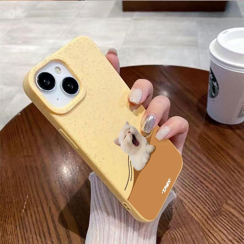 

Зевающий Белый Пес Матовый Противоударный Чехол для Телефона для iPhone 15/16 Pro, XS/XR. iPhone 16 Pro