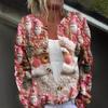Women's Fashion Christmas Printed Long Sleeve Knitted Cardigan Button Down Jacket