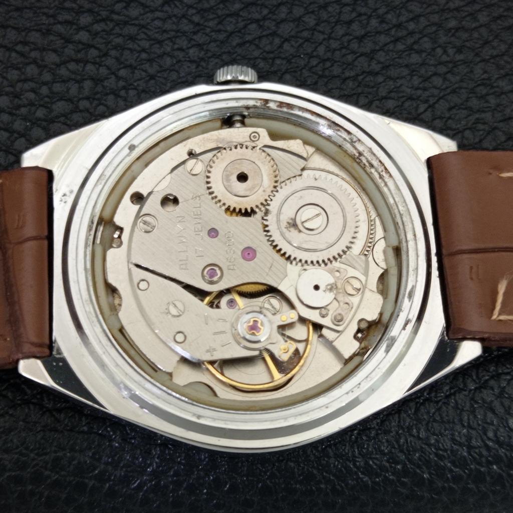 VINTAGE ALLWYN 6300A HAND-WINDING INDIA MENS ORIGINAL DIAL WATCH a706095-1