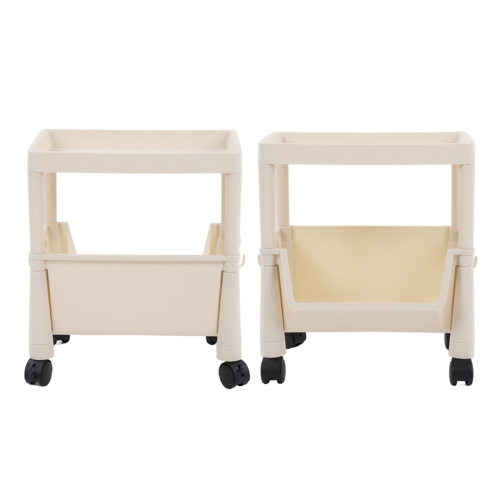 Rangement compact à roulettes   Chariot utilitaire mobile grande capacité Étagères de rangement mobiles à roulettes verrouillables