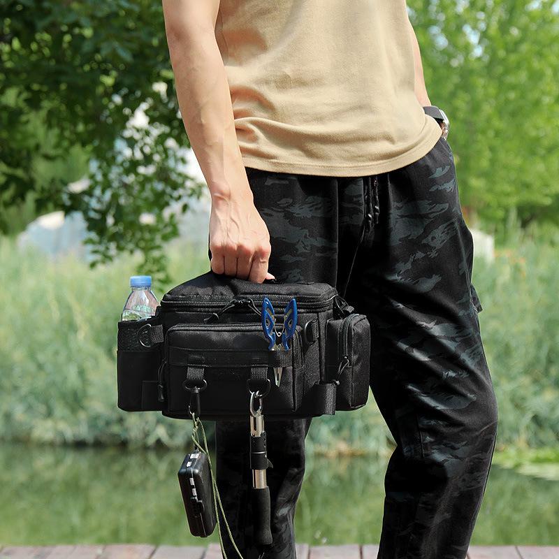 Multifunktionale Angeltasche mit großem Fassungsvermögen für Taille & Rute - Outdoor-Ausrüstungsaufbewahrung