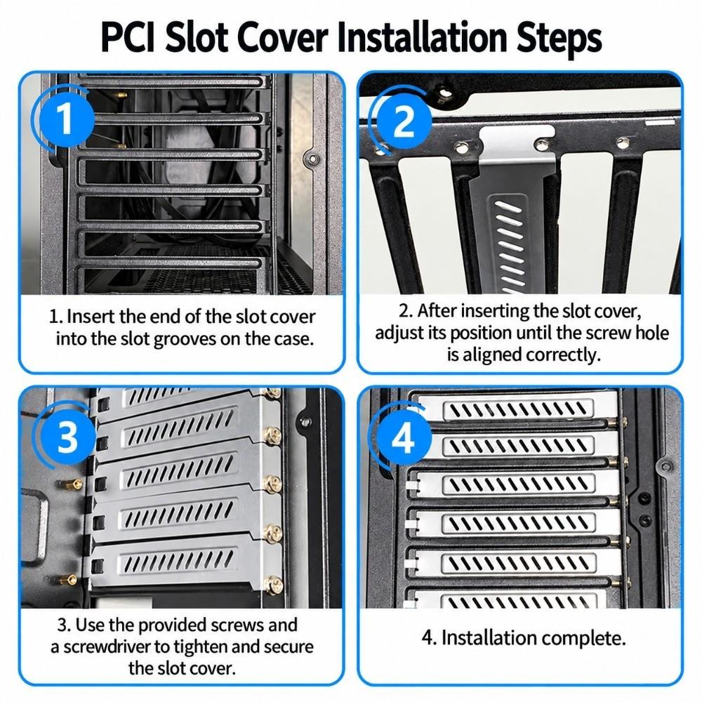 Plug-In PCI Slot Cover With Screws Case Blanking Plate New Dust Filter Plate