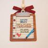 Best Teacher Ever 3D Wooden Ornament 4 Inch Classroom Gift Clipboard Design