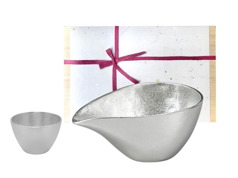 

[Nousaku Красная хлопковая лента, обернутая бумагой васи] Катакути (Средняя) + Набор чашек для саке в коробке из дерева павловнии (KM1=G1P)