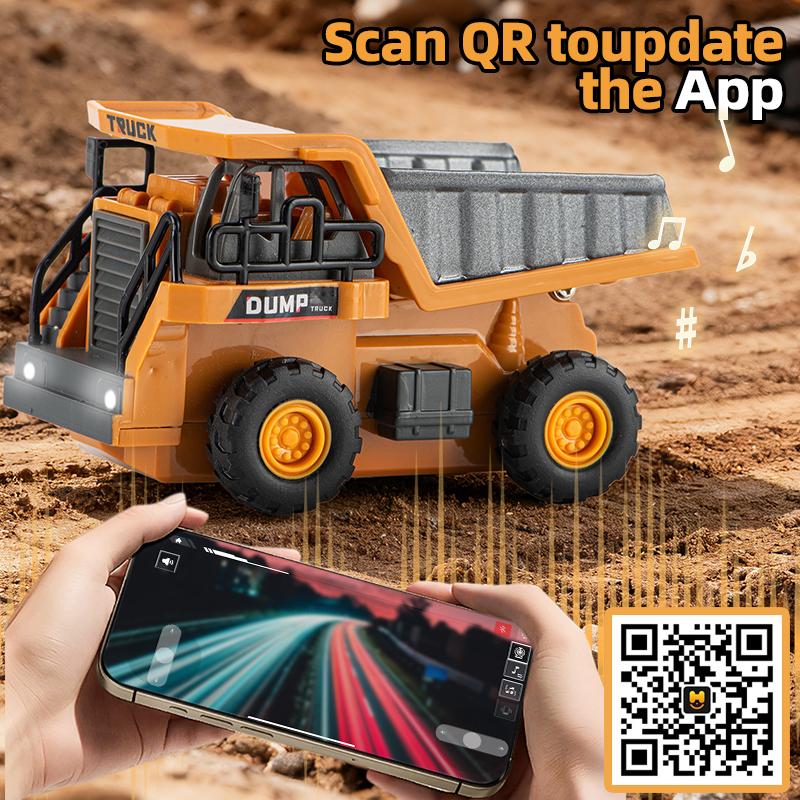 1:64 Alloy Engineering Vehicle 2.4G Mini Remote Control Dump Truck  Desktop Toys One-click Rc Carriage Lift Toys for Children