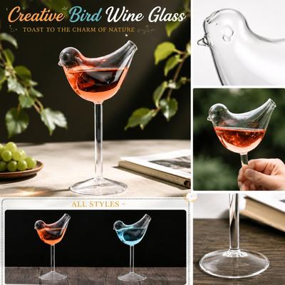 Creative Bird Shaped Wine Glass Unique Animal Design Stemware for Home Bar Party Decor and Drinkware Gift 350ml Capacity