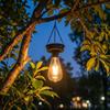 Outdoor Hanging Solar Lantern with Chain Hook Portable Garden Patio Landscape Decorative Lighting for Ambient Illumination and Outdoor Use