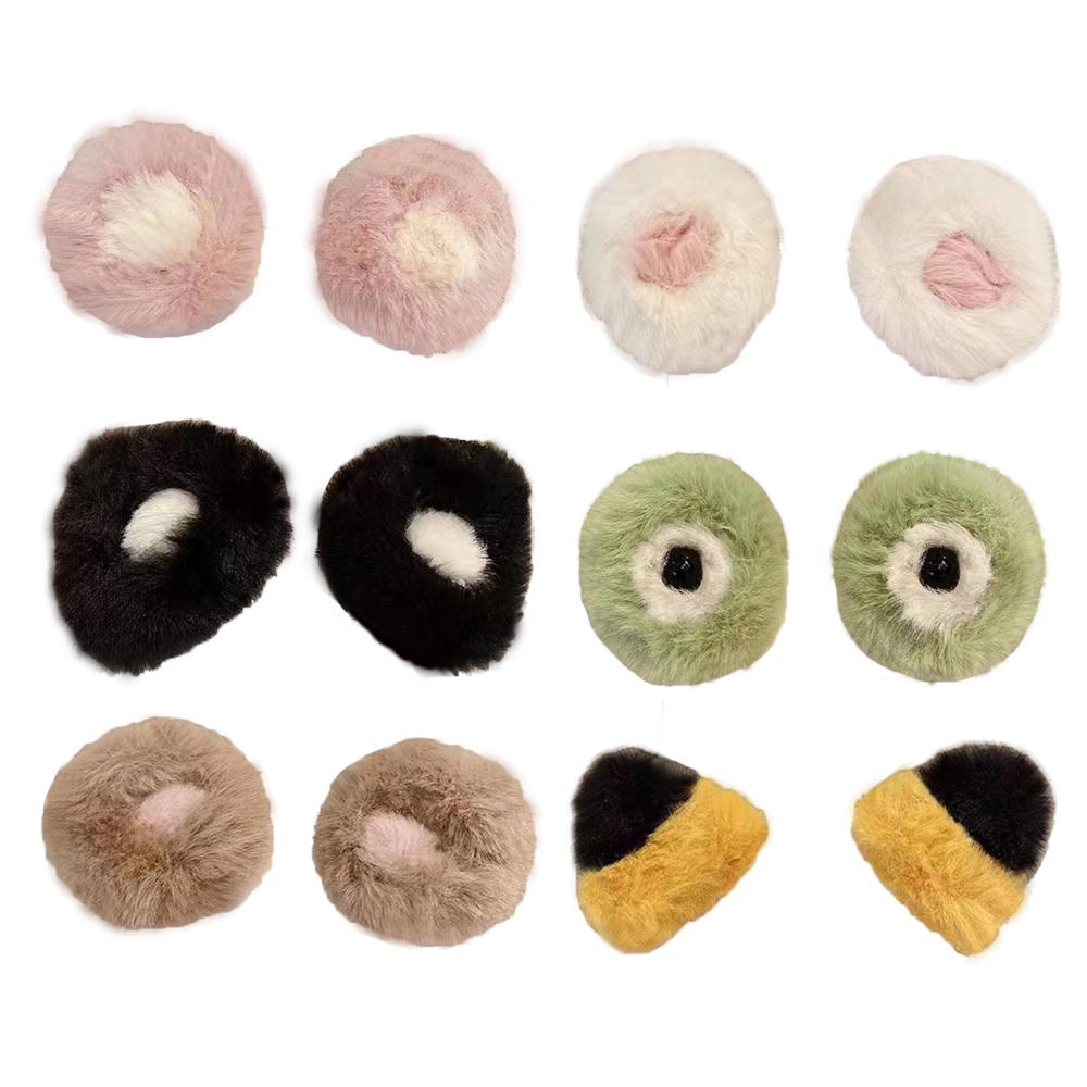2pcs Autumn and Winter New Cute Plush Pair Clip Headpiece Hair Clip Women's Hairband Clip Headpiece