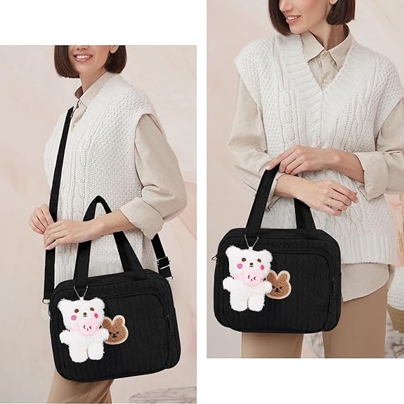 MAQKON Mother's Tote Bag, Large Capacity, Lightweight, Shoulder Strap, 2-Way, Stylish, Cute, Travel, Outings, Hospital Bag, Baby Bottle Bag, Baby